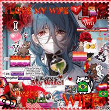 a picture of a girl with the words i love my wife written on it