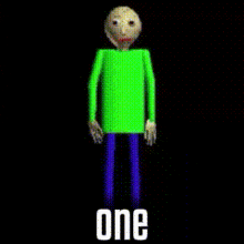 a cartoon character in a green shirt is standing on a cloud with an airplane flying overhead .