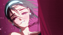 a close up of a girl with a bloody neck