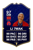 a soccer card for li 7wak with 99 pac 96 dri 94 sho 90 def 96 pas 95 phy and 97 cam