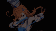 a girl with long blonde hair is holding a blue ribbon