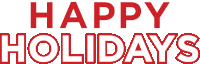 a sign that says happy holidays in red letters