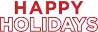 a sign that says happy holidays in red letters