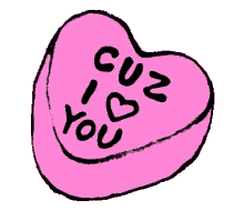 cuz i love you pink candy heart candy because i love you ily