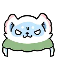 a cartoon cat with steam coming out of its ears and a green scarf around its neck .