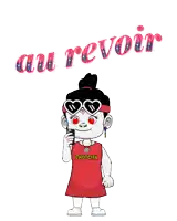 a cartoon drawing of a girl wearing sunglasses and a shirt that says zhoucita