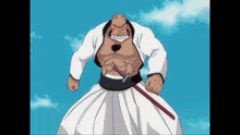 a cartoon character with a sword in his belt