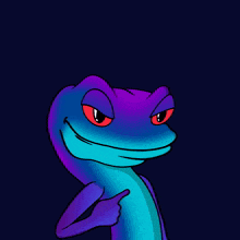 a cartoon of a frog with the words we a on it