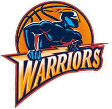 a logo for the golden state warriors shows a basketball player