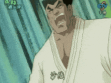 a man in a white robe is screaming in a cartoon ..