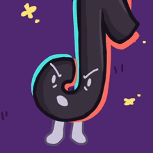 a cartoon drawing of the letter j with an angry face on it