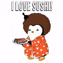 food yum dinner penguin sushi