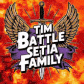 the logo for tim battle setia family has a sword and wings on it
