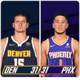 Denver Nuggets (31) Vs. Phoenix Suns (31) First-second Period Break GIF - Nba Basketball Nba 2021 GIFs