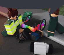 a cartoon character wearing a safety vest with the word police on it