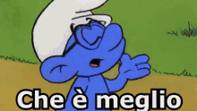 Che è Meglio Puffo Quattrocchi GIF - It Is Better The Smurfs Brainy GIFs
