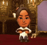 a cartoon character is holding a book in his hands in front of a mirror