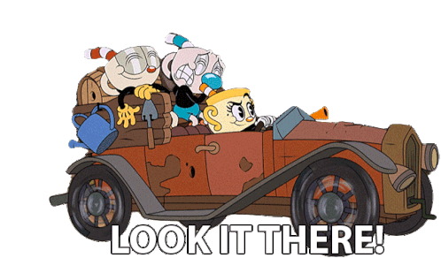 Look It There Cuphead Sticker - Look It There Cuphead Mugman Stickers