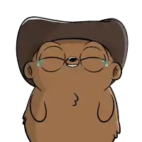 a cartoon of a bear wearing a cowboy hat