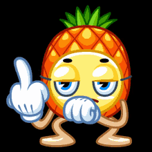 Mad Pineapple GIF - Mad Pineapple Middle Finger GIFs