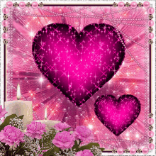you are always in my heart sparkle heart flower candle