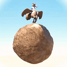 a statue of a centaur standing on top of a rock