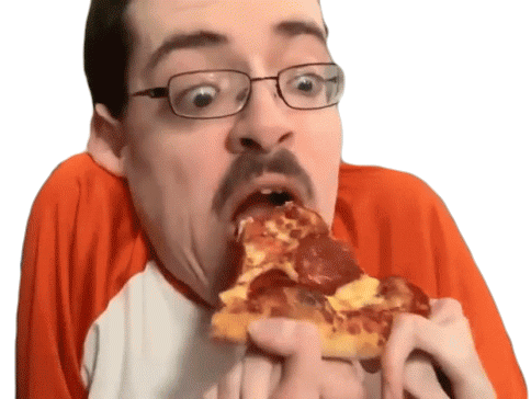 Pizza Eating Pizza Sticker - Pizza Eating Pizza Hungry Stickers