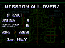 a video game screen says mission all over and has a score of 259250