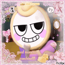 a picture of a lemon meringue says good morning sunshine !!!