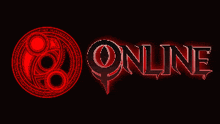 a logo for online with a red circle and eye