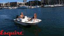Girls Waving On A Boat GIF - Esquire Magazine Boat Yacht GIFs