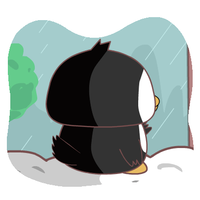 Cute Penguin Sticker - Cute Penguin Rain Stickers