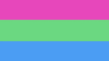 a pink green and blue flag with the words polysexual pride forever on it