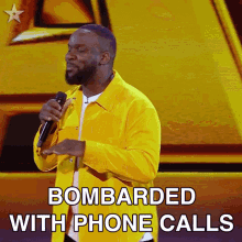 Bombarded With Phone Calls Axel Blake GIF - Bombarded With Phone Calls Axel Blake Britains Got Talent GIFs