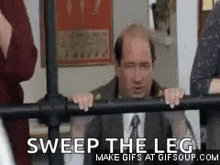 Kevin The Offfice GIF - Kevin The Offfice Sweep The Leg GIFs