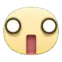 a yellow emoji with a surprised look on its face and a red tongue sticking out .