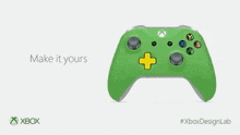 a blue xbox controller with the words make it yours