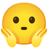 a yellow smiley face with a surprised expression on its face