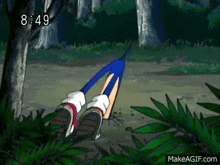 a cartoon of sonic the hedgehog laying on the ground