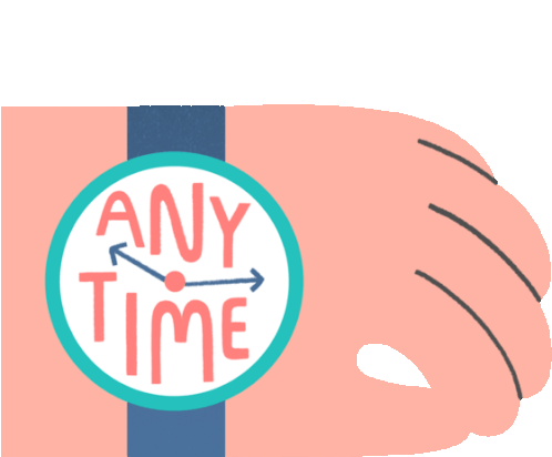Friend Wears Watch That Reads Anytime In English Sticker - Real Feels Watch Any Time Stickers