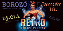 a poster advertising a retro party on january 18