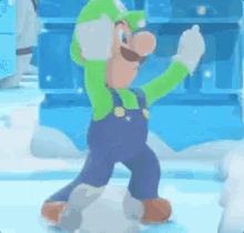 Luigi Dab GIF - Luigi Dab Snow GIFs