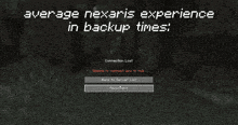a screenshot of a game that says average hexaris experience