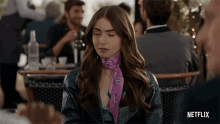 Shaking My Head Lily Collins GIF - Shaking My Head Lily Collins Emily Cooper GIFs