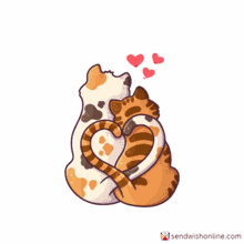 Cat Hug Cat Heart GIF