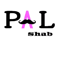 a logo for pal shab with a moustache on it