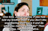 a woman is crying while talking about her brother 's death .