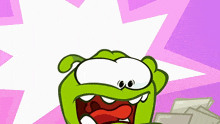a cartoon character is holding a stack of money in his hand