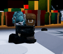 a pixelated image of a person with a hat that says ' x ' on it
