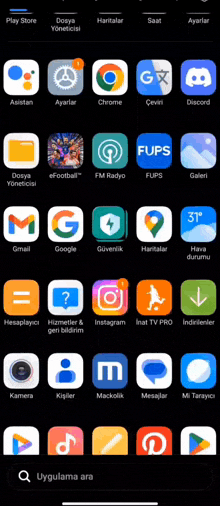 a screenshot of a phone screen showing various apps including gmail google and fm radio